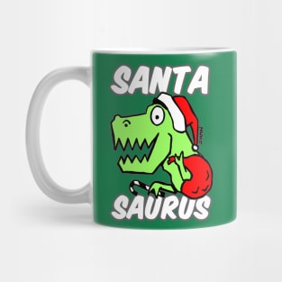 Santa Saurus Christmas Themed Dinosaur Santa Claus Mashup Design Mug